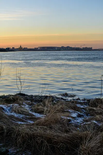 Nyizsnyij Novgorod Naplemente Volgán — Stock Fotó