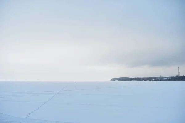 Панорама Волги Взимку — стокове фото