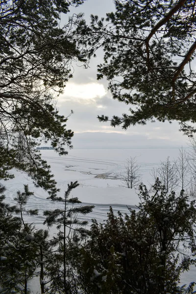 Costa Rio Volga Inverno — Fotografia de Stock