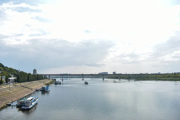 Navio Navega Longo Rio Oka Nizhny Novgorod — Fotografia de Stock