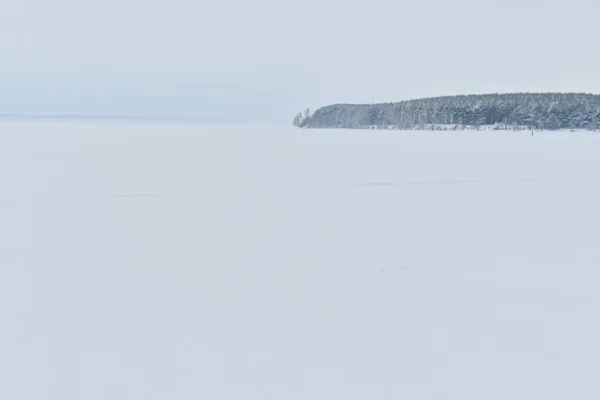 Pobřeží Řeky Volhy Zimě — Stock fotografie