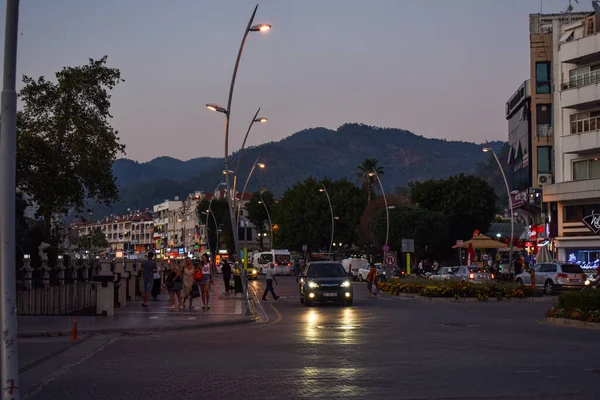 Marmaris Street Kvällen Turkiet — Stockfoto