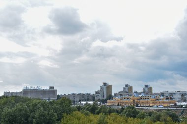 Nizhny Novgorod 'un panoraması. Adil