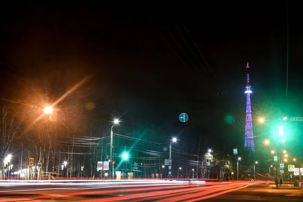 Nizhny Novgorod Glows Night — Stock Photo, Image