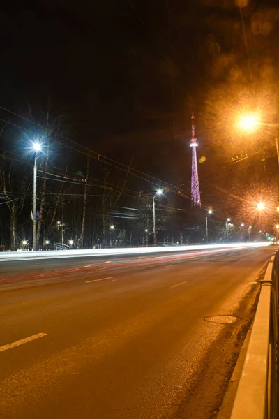 Nizjni Novgorod Gloeit Nachts — Stockfoto