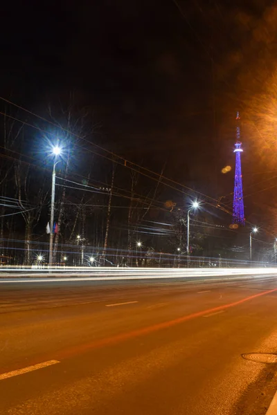 Nizjnij Novgorod Lyser Natten — Stockfoto