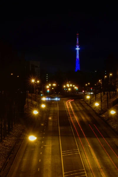 Панорама Нижнього Новгорода Вночі — стокове фото