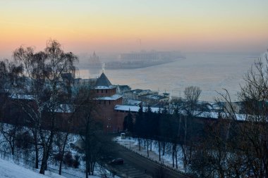 Kremlin 'de gün batımında. Nizhny Novgorod