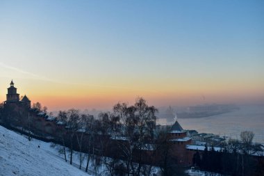 Kremlin 'de gün batımında. Nizhny Novgorod