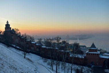 Kremlin 'de gün batımında. Nizhny Novgorod