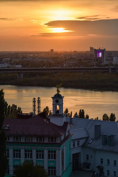 Nizhny Novgorod Muhteşem Bir Günbatımı Rusya — Stok fotoğraf