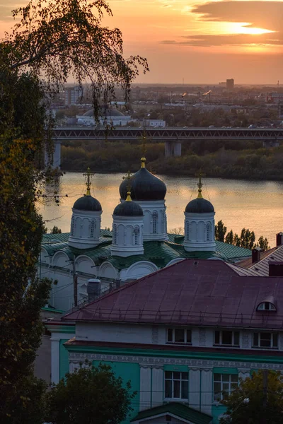 Nizhny Novgorod Muhteşem Bir Günbatımı Rusya — Stok fotoğraf