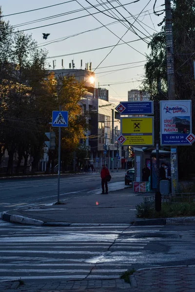 Αυγή Στους Δρόμους Του Nizhny Novgorod — Φωτογραφία Αρχείου