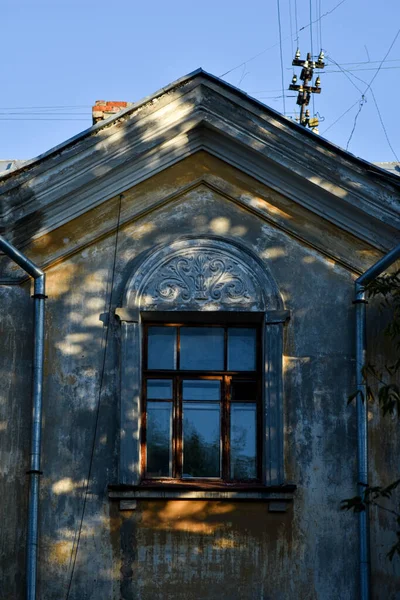 Piękny Stary Dom Architektura Stalina — Zdjęcie stockowe