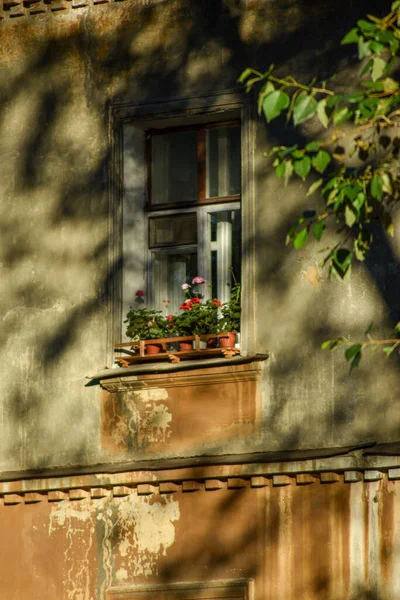 Krásný Starý Dům Stalinova Architektura — Stock fotografie