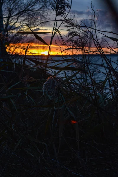 Piękny Zachód Słońca Nad Wołgą — Zdjęcie stockowe