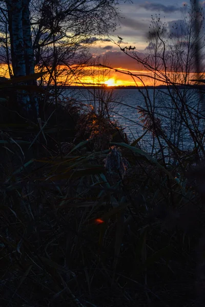 Прекрасний Захід Сонця Волзі — стокове фото