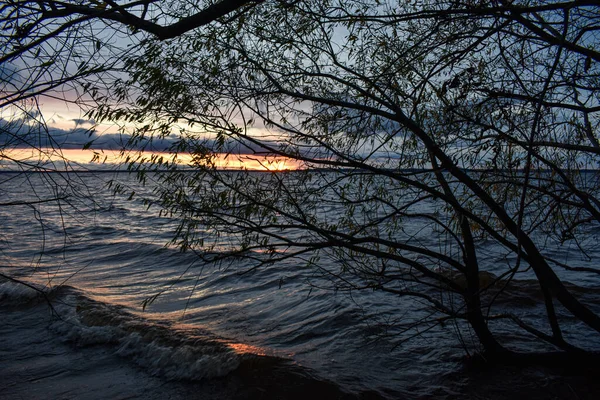 ヴォルガ川の美しい夕日 — ストック写真