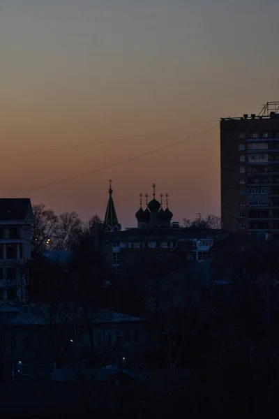 Jemný Západ Slunce Nižním Novgorodu — Stock fotografie