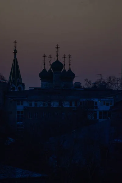 Łagodny Zachód Słońca Niżnym Nowogrodzie — Zdjęcie stockowe