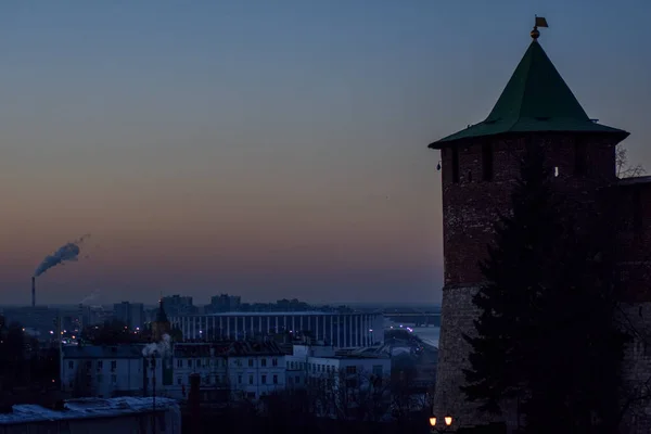Łagodny Zachód Słońca Niżnym Nowogrodzie — Zdjęcie stockowe
