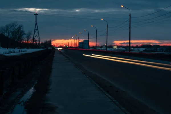 Krásný Západ Slunce Řece Volze Nižný Novgorod — Stock fotografie