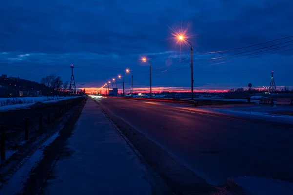 Prachtige Zonsondergang Aan Rivier Wolga Nizjni Novgorod — Stockfoto