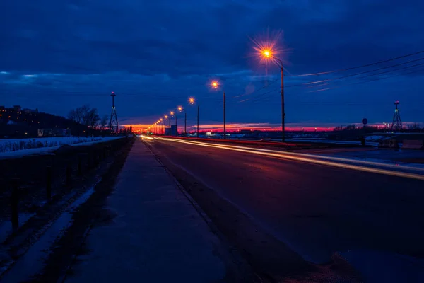 Prachtige Zonsondergang Aan Rivier Wolga Nizjni Novgorod — Stockfoto