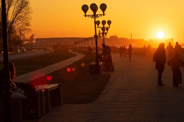 Beautiful Sunset River Volga Nizhny Novgorod — Stock Photo, Image