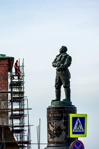 Памятник Валерию Чкалову Нижний Новгород — стоковое фото