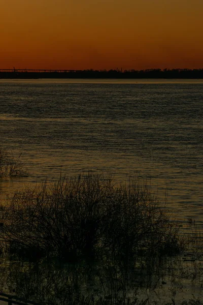 Belo Pôr Sol Rio Volga Nizhny Novgorod — Fotografia de Stock