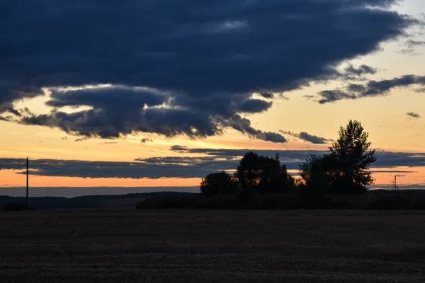 Colorido Pôr Sol Verão Campo — Fotografia de Stock