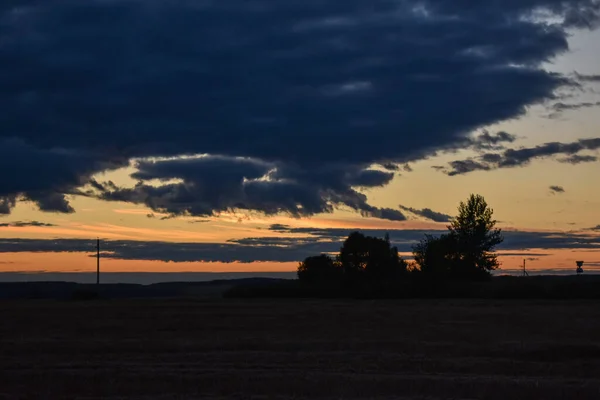 Colorido Pôr Sol Verão Campo — Fotografia de Stock