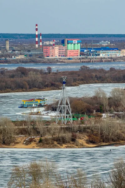 Ice Floats Volga River Spring — Stock Photo, Image