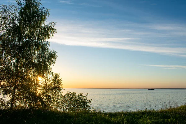 Sonnenuntergang Hohen Ufer Der Wolga — Stockfoto