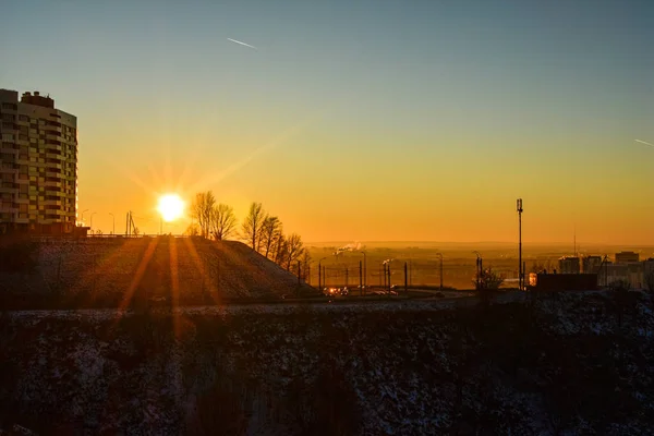 Schöner Sonnenuntergang Der Stadt Nischni Nowgorod — Stockfoto