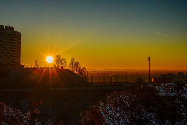 Beautiful Sunset City Nizhny Novgorod — Stock Photo, Image