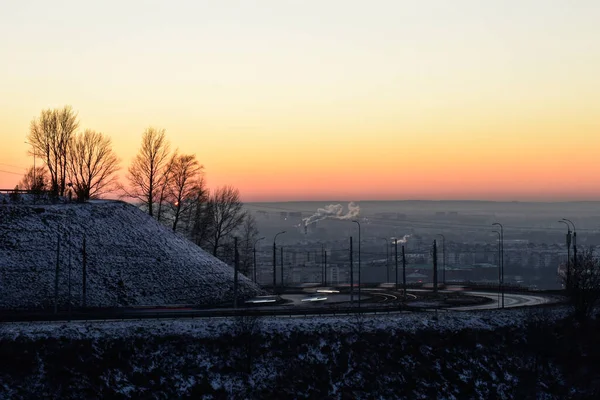 Gyönyörű Naplemente Városban Nyizsnyij Novgorod — Stock Fotó