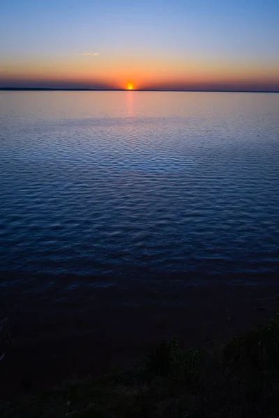 Belo Pôr Sol Rio Volga — Fotografia de Stock