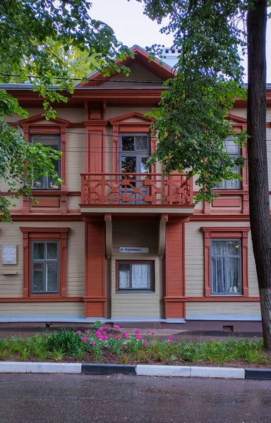 Красивый Старый Деревянный Дом Нижнем Новгороде — стоковое фото