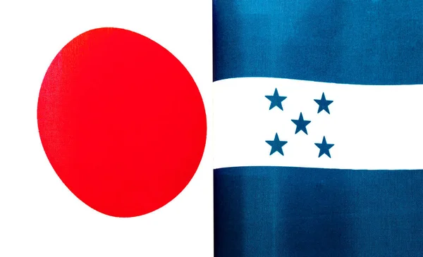 Fragmentos Las Banderas Nacionales Japón República Honduras —  Fotos de Stock