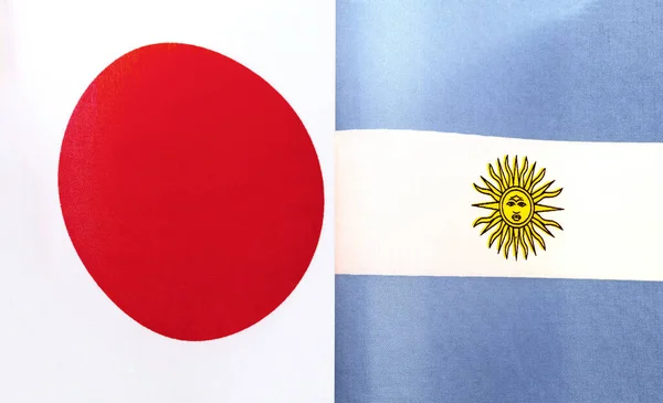 Fragmentos Banderas Nacionales Japón Argentina — Foto de Stock