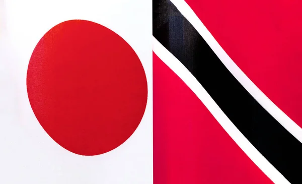 Fragmentos Las Banderas Nacionales Japón República Trinidad Tobago —  Fotos de Stock