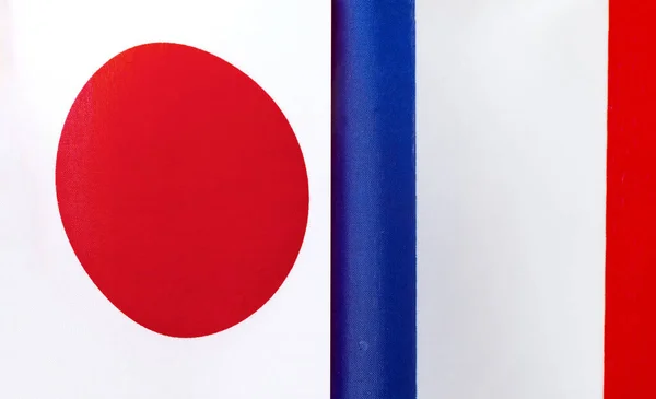 Fragmentos Las Banderas Nacionales Japón Francia —  Fotos de Stock