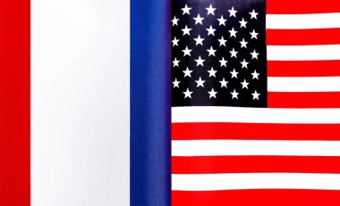 Fransa ve Amerika Birleşik Devletleri bayraklarının parçaları.