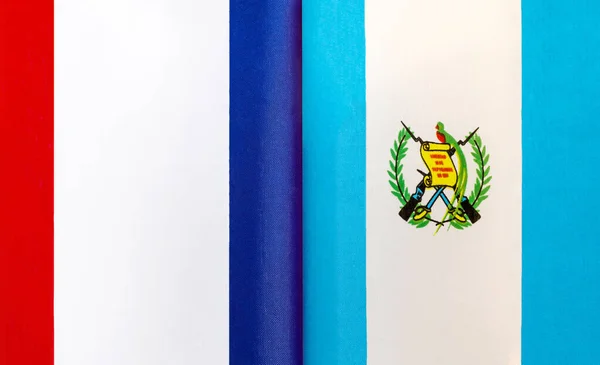 Fragmentos Las Banderas Nacionales Francia República Guatemala —  Fotos de Stock