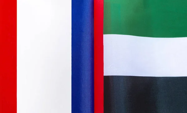 Fragmentos Las Banderas Nacionales Francia Los Emiratos Árabes Unidos —  Fotos de Stock