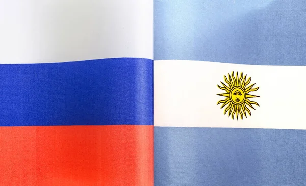 Fragmentos Las Banderas Nacionales Rusia Argentina — Foto de Stock