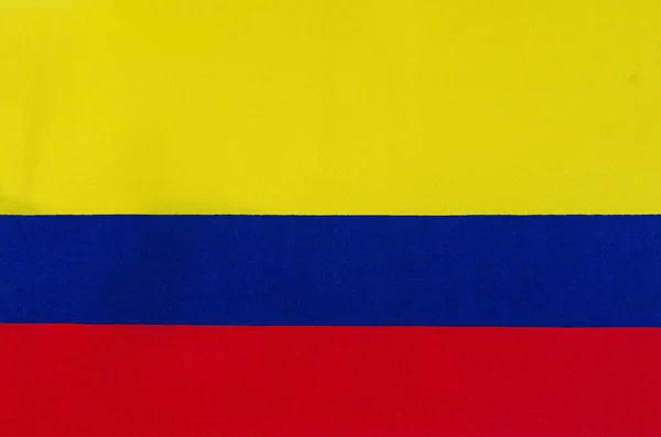 Tecido Bandeira Nacional Colômbia Close — Fotografia de Stock