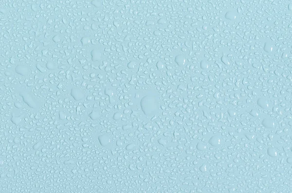 Large Small Water Drops Blue Background Mine Space Texture Water — Stock Photo, Image